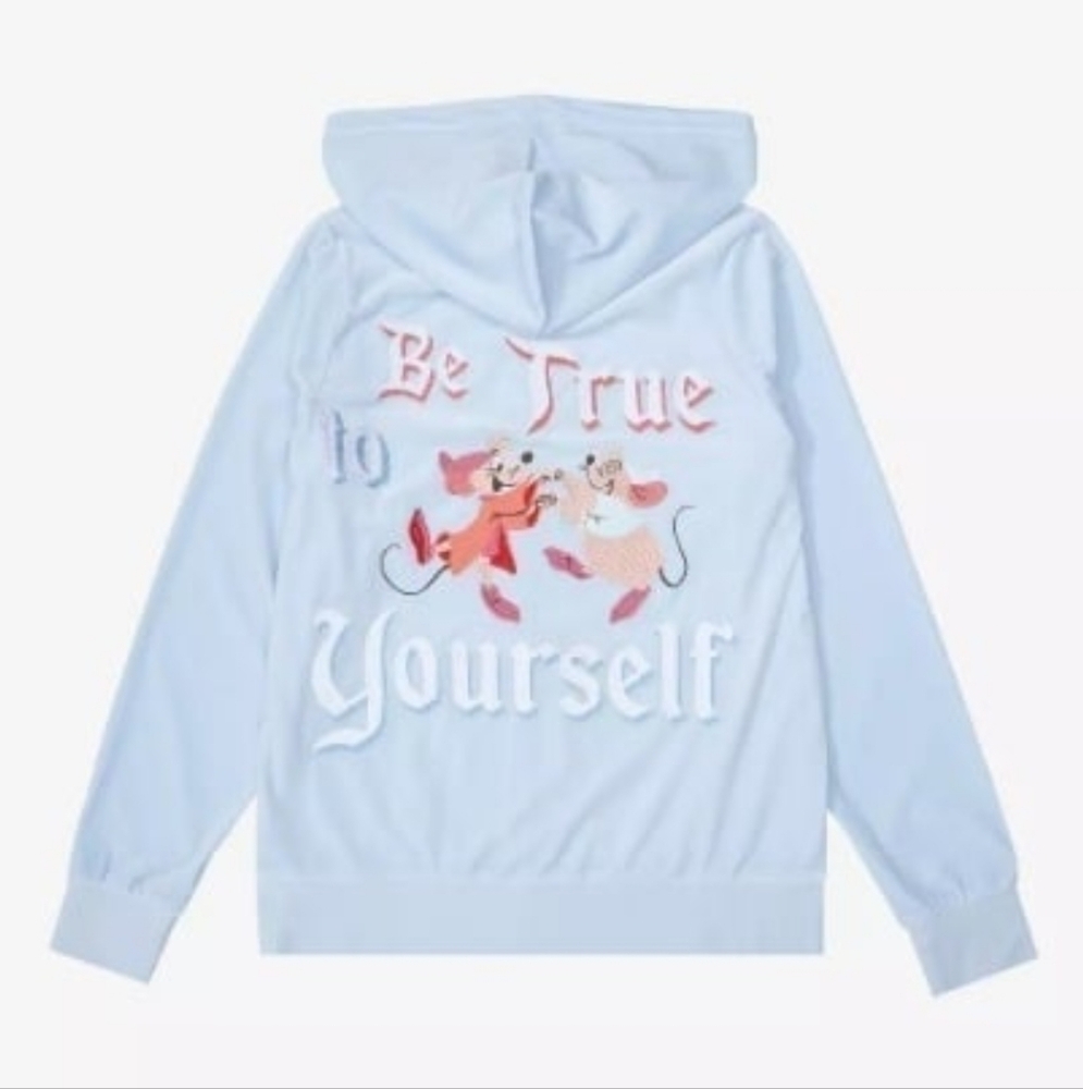 Disney Cinderella True to Yourself Zippered Hoodie with Gus Jaq Size Large